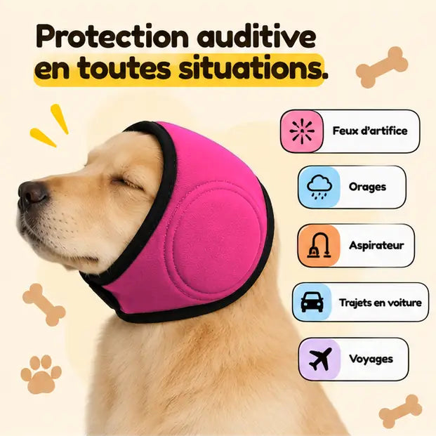 Cache-oreilles pour les feux d'artifice, les orages, l'aspirateur, les trajets en voiture et les voyages (coloris rose)